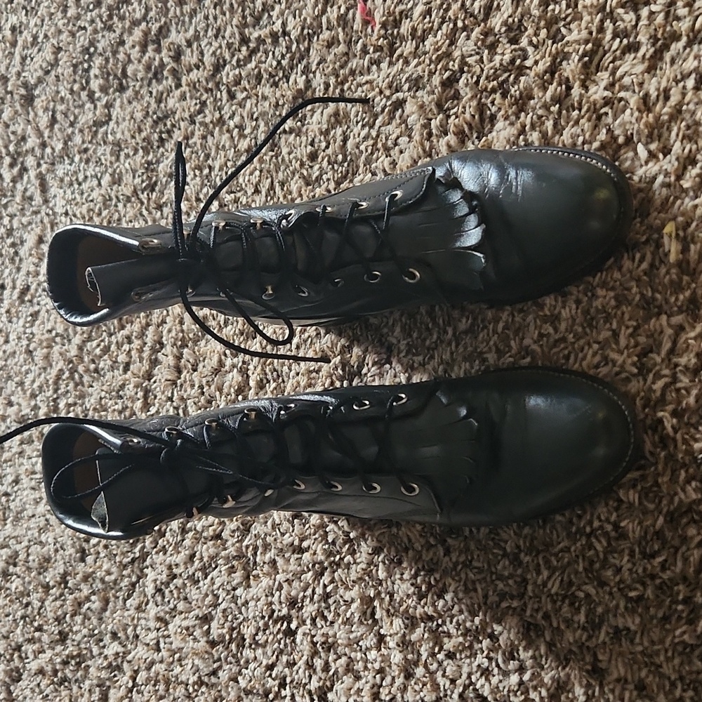 Justin Leather boots size 5.5 Male Dark Gray